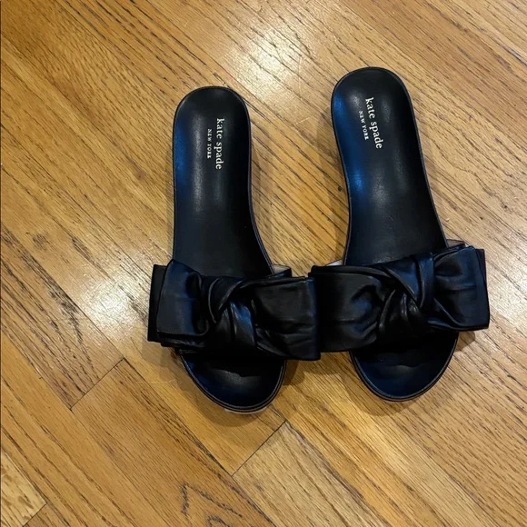 Kate Spade Black Bow Flats - Picture 1 of 9